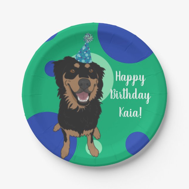 Customisable Rottweiler Mix Birthday  Paper Plate (Front)