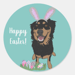 Customisable Rottweiler Mix Easter Classic Round Sticker