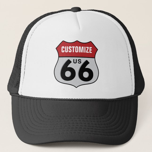 Customisable Route 66 Trucker Hat (Front)