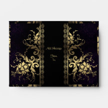 Customisable Royal Themed Black and Gold Envelope
