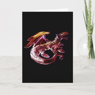 Customisable Ruby Red Dragon Greeting Card