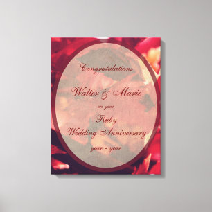 Customisable Ruby Wedding Anniversary Canvas Print