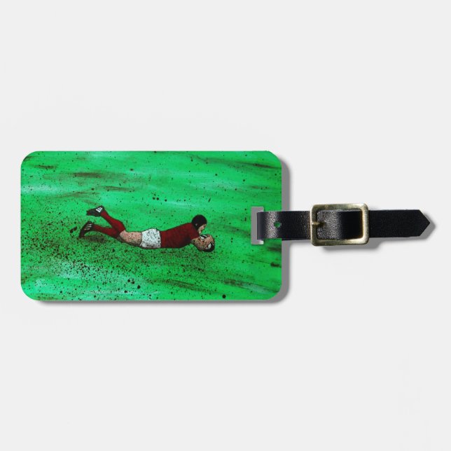 Customisable rugby luggage tag (Front Horizontal)