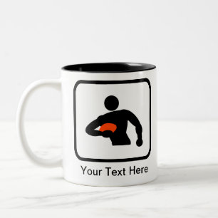 Customisable Rugby Player Logo Two-Tone Coffee Mug