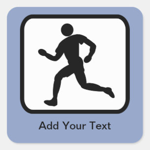 Customisable Runner Logo Square Sticker