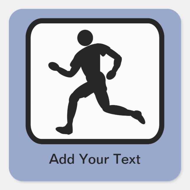 Customisable Runner Logo Square Sticker (Front)