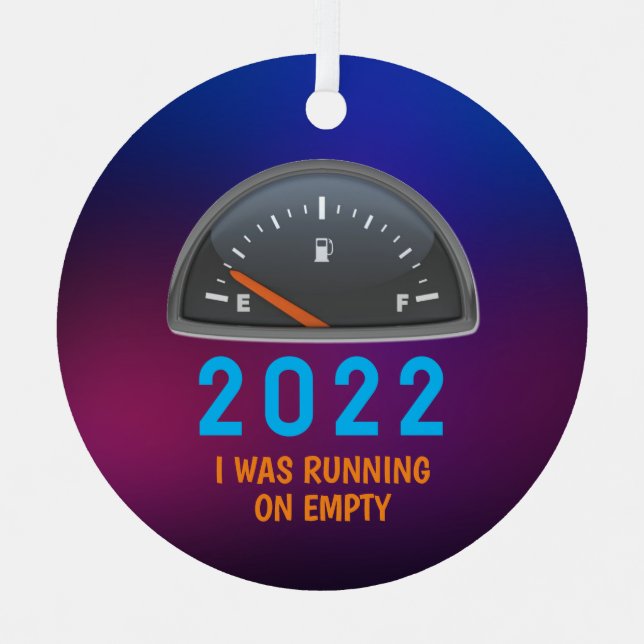 Customisable running on empty fuel gas 2022 funny metal tree decoration (Front)