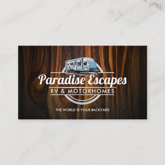 Customisable RV Motorhomes camper business cards (Front)