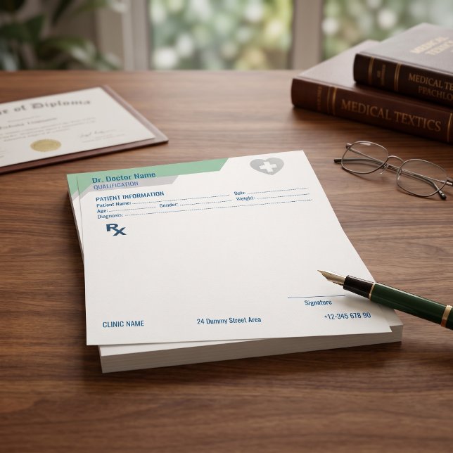Customisable RX Pad for Doctors - Prescription Pad (Custom RX Pad for Doctors Editable Prescription
)