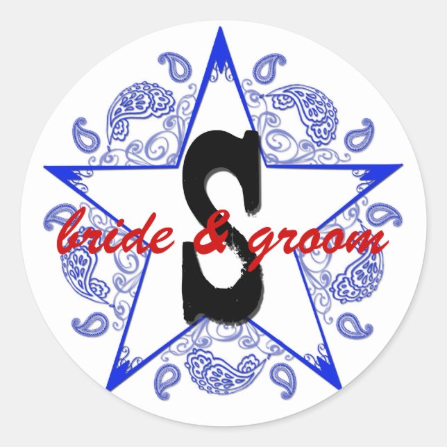 Customisable "S" Western Blue Sticker (Front)