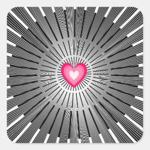 Customisable Sacred Heart - Grey & White Cool Rad Square Sticker