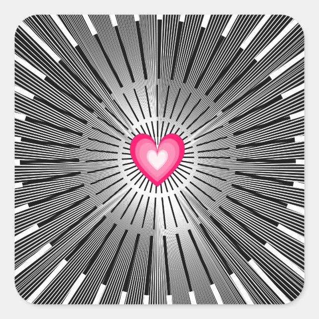 Customisable Sacred Heart - Grey & White Cool Rad Square Sticker (Front)