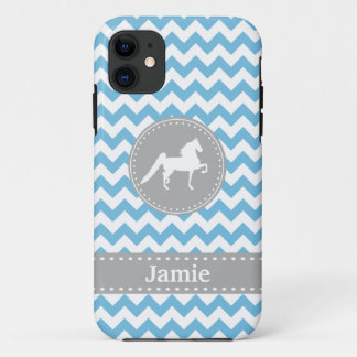 Customisable Saddlebred Blue Chevron iPhone 5 Case