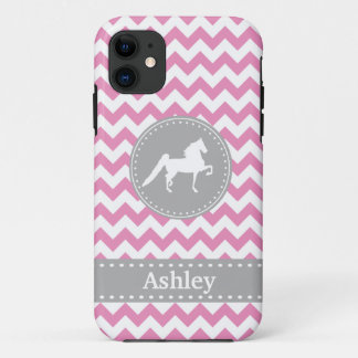Customisable Saddlebred Pink Chevron iPhone 5 Case