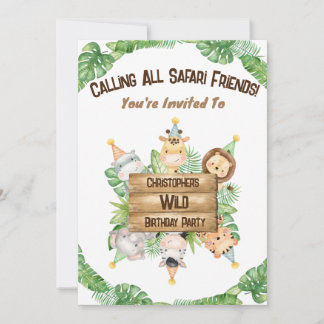 Customisable safari birthday invitation 