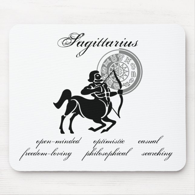 Customisable Sagittarius traits Greek-style zodiac Mouse Mat (Front)