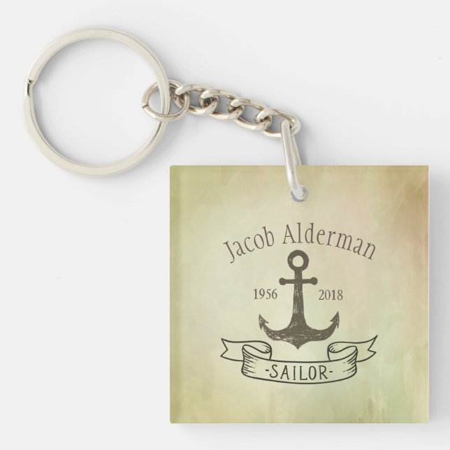 Customisable Sailor Memorial Key Ring (Front)