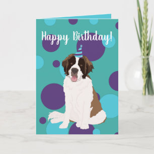 Customisable Saint Bernard Birthday  Card
