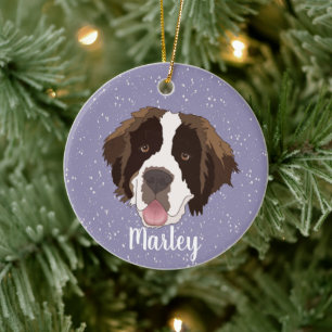 Customisable Saint Bernard  Ceramic Tree Decoration