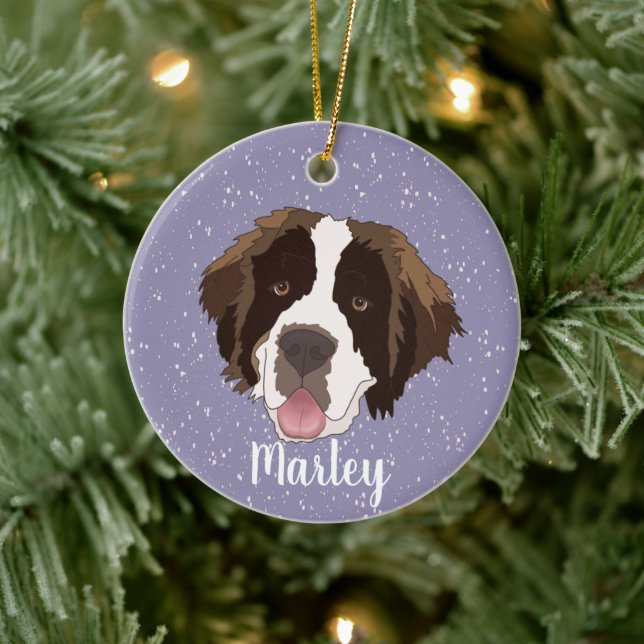 Customisable Saint Bernard  Ceramic Tree Decoration (Tree)