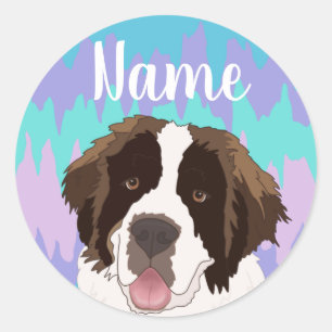 Customisable Saint Bernard Classic Round Sticker