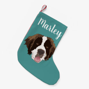 Customisable Saint Bernard   Small Christmas Stocking