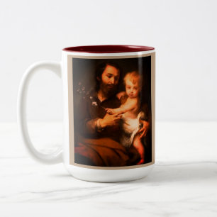 Customisable Saint Joseph Father's Day Two-Tone Coffee Mug