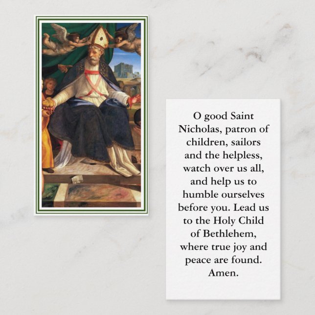 Customisable Saint Nicholas Prayer Card (Front/Back)