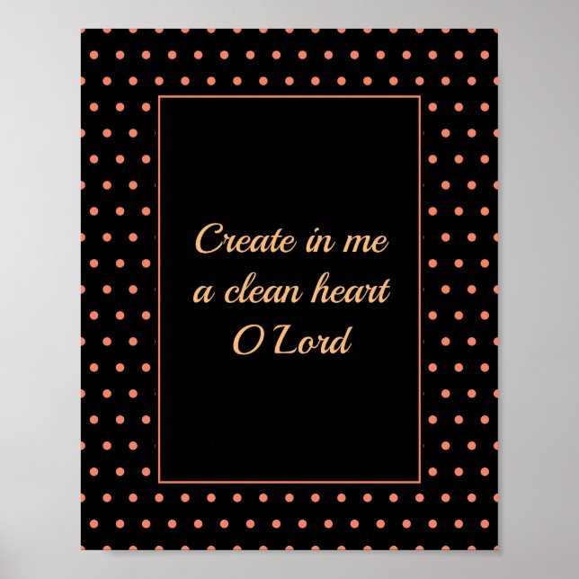 Customisable Salmon Polka Dot Christian Bathroom Poster (Front)