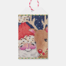 Customisable Santa and Rudolf gift tag