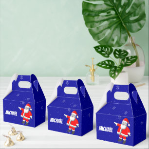 Customisable Santa on Snowy Blue Sky Gift Box