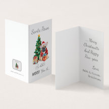 Customisable Santa Paws Frenchie Christmas Card