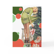 Customisable Santa & Pinup Girl Christmas