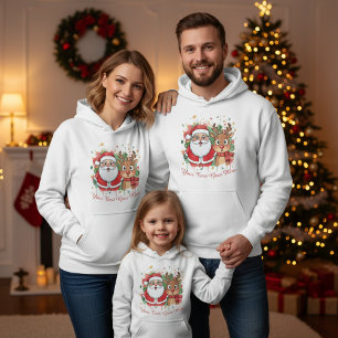 Customisable Santa & Reindeer Christmas Hoodie
