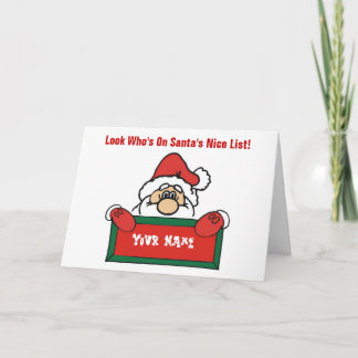 Customisable Santa's Nice List Card