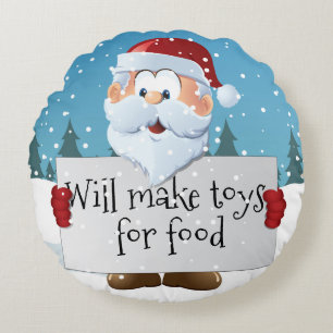 Customisable Santa's  Sign Round Cushion