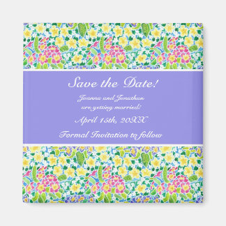 Customisable Save the Date Fridge Magnet Primroses