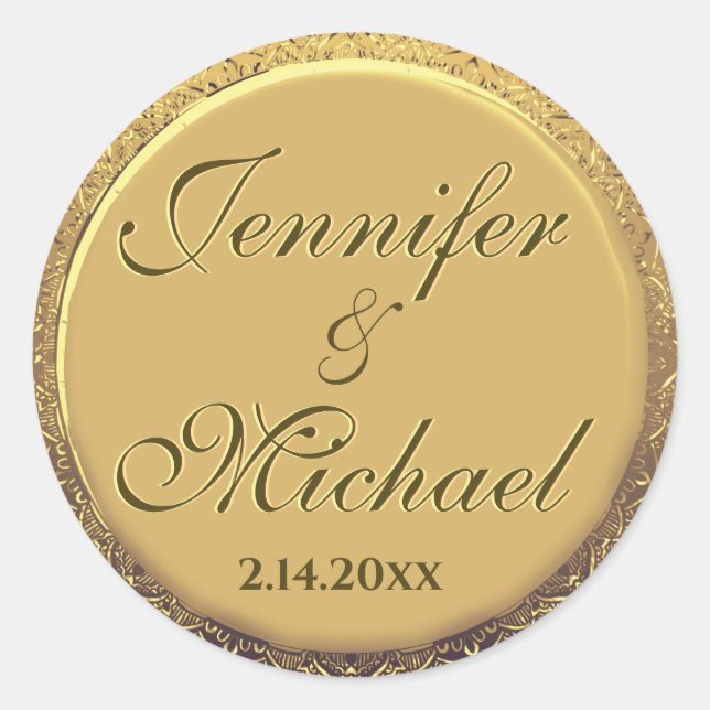 Customisable Save the Date Gold Seal (Front)