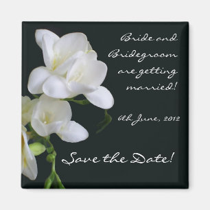 Customisable Save the Date Magnet, Freesias Magnet