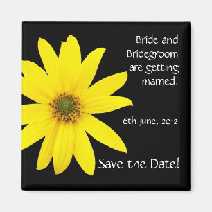 Customisable 'Save the Date' Magnet, Sunflower Magnet