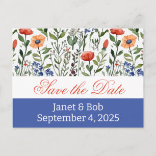 Customisable save the date postcard pinks