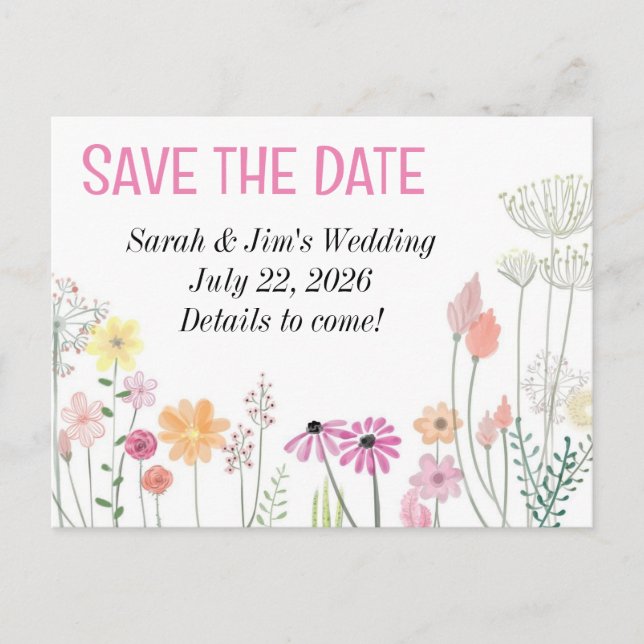 customisable save the date postcards (Front)