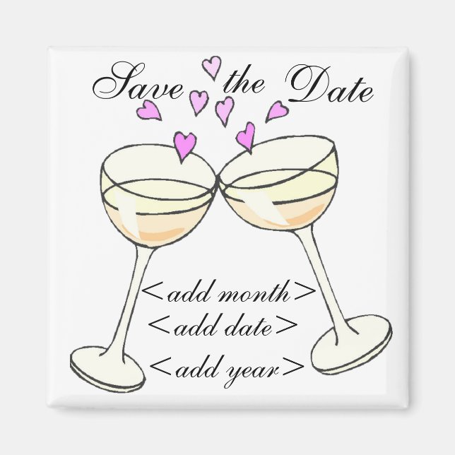 Customisable Save The Date Toast Magnet (Front)