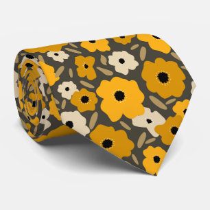 Customisable Scandinavian Doodle flower Tie