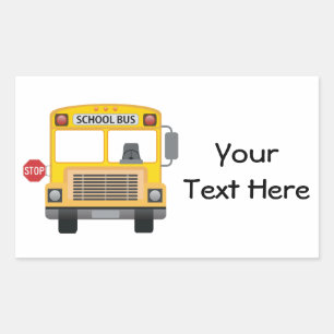 Customisable School Bus Rectangular Sticker