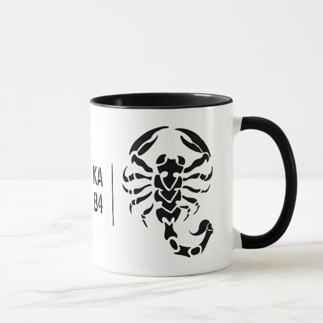 Customisable - Scorpion and Your Initials Mug. Mug (Right)