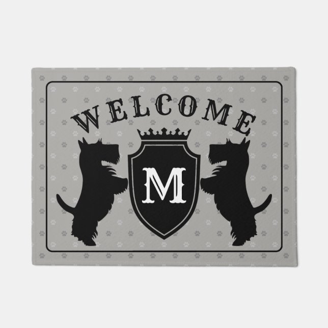 Customisable Scottish Terrier Doormat (Front)