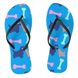 Customisable Scottish Terrier Puppy Choose Colour  Flip Flops