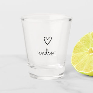 Customisable Script Text Create Your Own Shot Glas Glass