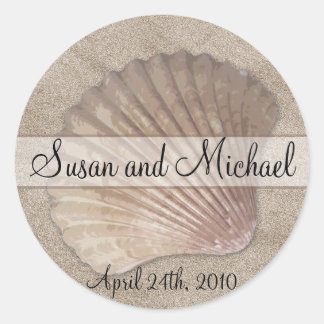 Customisable Sea Shell Wedding Stickers